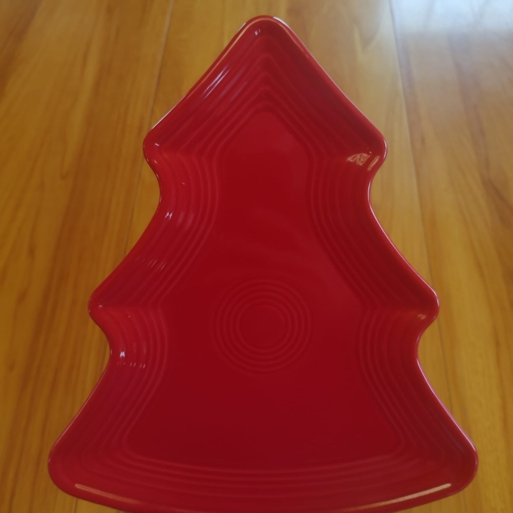 Fiesta Scarlet Tree Shaped Plate Christmas Fiestaware Christmas Platter Red